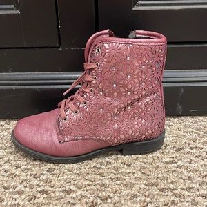 Pink high top boots